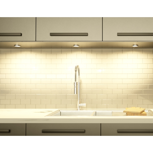 BAZZ 3 Pack Under Cabinet Integrated LED Puck Lights, U16003EL