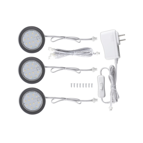 BAZZ 3 Pack Under Cabinet Integrated LED Puck Lights, U16003EL