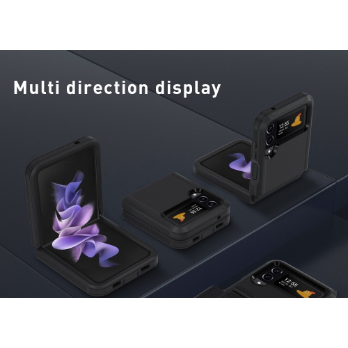 [CSmart] Étui rigide robuste antichoc à trois couches de 3 pour Galaxy Z Flip 5 de Samsung, noir