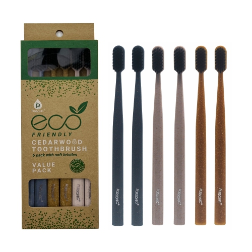 Puresonic Cedar Wood Toothbrush 6 pk