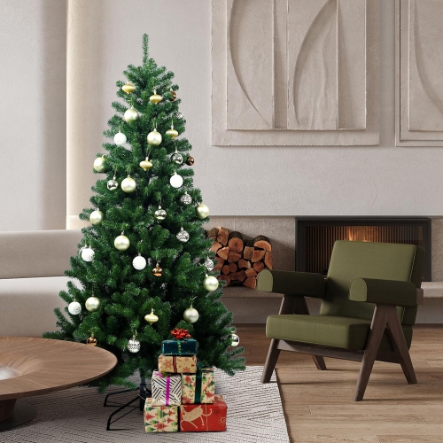 5FT Artificial Christmas Tree, Holiday Xmas Tree Decoration Pine Tree with 500 Branch Tips, Solid Metal Stand included