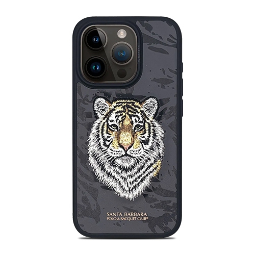 LUXURY AT LESS  Santa Barbara Savanna Series 3D Embroidered Polo Tiger Leather Protective Case for Iphone 15 Pro Max