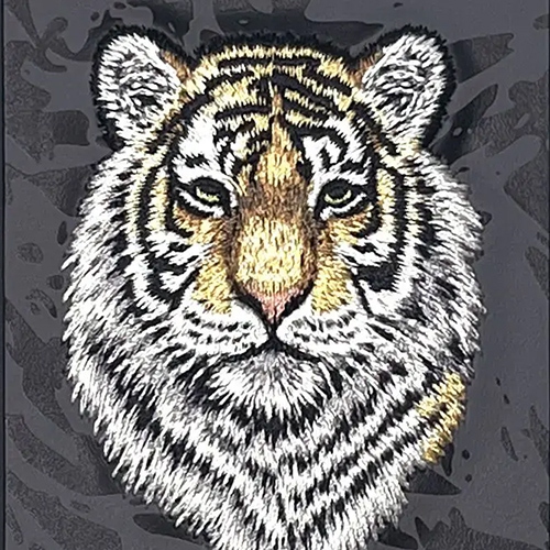 Santa Barbara Savanna Series 3D Embroidered Polo Tiger Leather Protective Case for iPhone 15 Pro Max