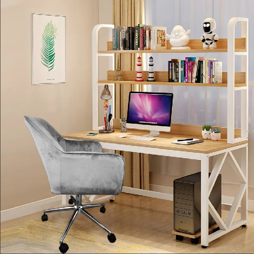 Luxwin Velvet Home Office Chair,Adjustable Mid-Back Computer Chair,Swivel Accent Chair,Ergonomic Armchair Task Desk Chair Conference Chair for