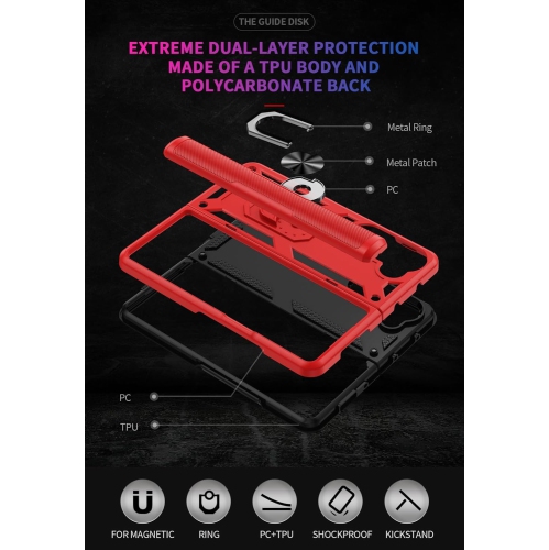 XCRS Dual-Layer Slim Design Armor Protection Cover, Built-in Magnetic Ring with Kickstand Case for Samsung Galaxy Z Fold 5 2023