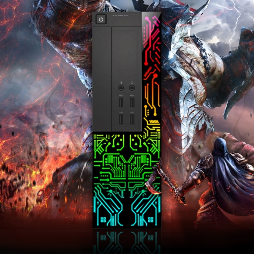 Refurbished - Dell Computer Desktop PC with 22 Inch Monitor, Intel i5 4-Core Processor, 8GB RAM, 256GB SSD, RGB Gaming Keyboard and Mouse, WiFi,