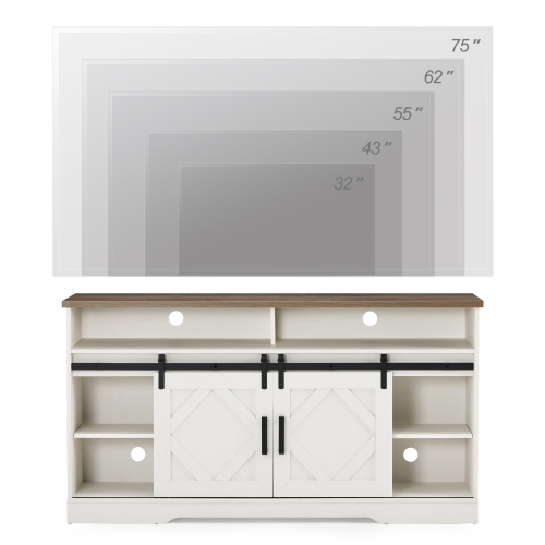 Wampat Fireplace TV Stand for TVs Up to 65 Inch, Electric Fireplace TV Console，LED Wood Entertainment Center with Storage Cabinet, Sliding Barn Door,