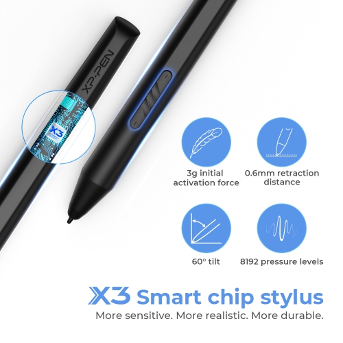 XPPen Artist 12 écran de dessin 11,9 po avec stylet intelligent X3 - Bleu