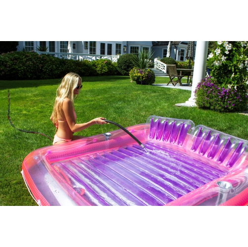 Pink Inflatable Swimming Pool XL Suntan Lounger with Pillows 70"
