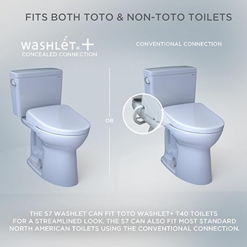 TOTO SW4736AT40#01 WASHLET+ Electronic Bidet Smart Toilet Seat, Elongated, Cotton White
