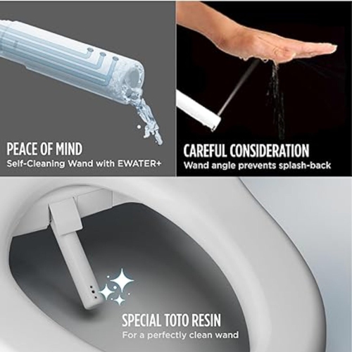 TOTO SW4736AT40#01 WASHLET+ Electronic Bidet Smart Toilet Seat, Elongated, Cotton White