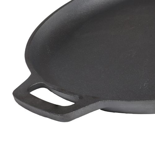 Sunnydaze Seasoned Cast Iron Pizza Pan with Handles - 13.75-Inch