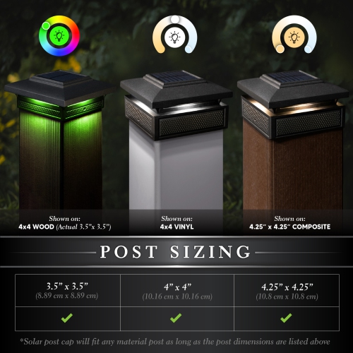 Classy Caps Lumineer Smart Solar Post Cap - 2 pack