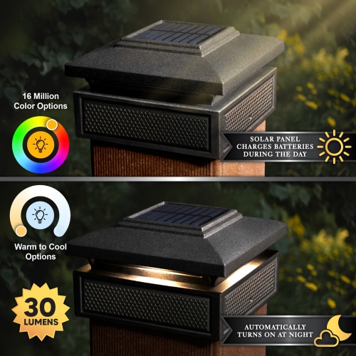 Classy Caps Lumineer Smart Solar Post Cap - 2 pack