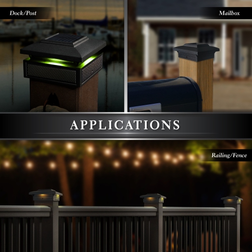 Classy Caps Lumineer Smart Solar Post Cap - 2 pack