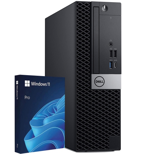 Refurbished - Dell Computers SFF Desktop Computer PC, Intel Core i5 8th Gen, 16GB RAM, 256GB M.2 NVMe SSD, Windows 11 Pro, Wireless Keyboard and Mous