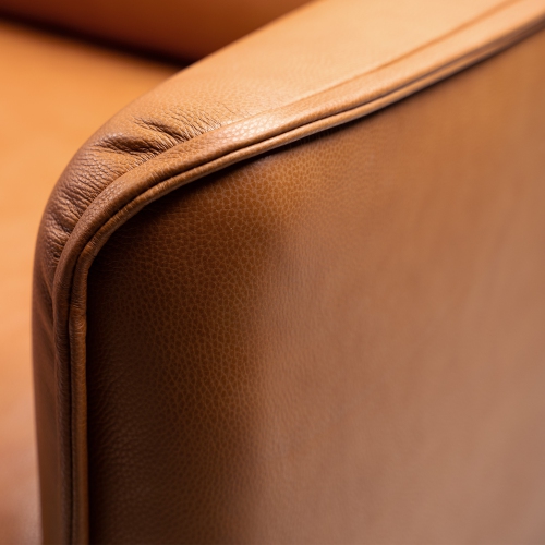 Valencia Jasper Nappa 11000 Leather Loveseat Sofa with High-Resilience Foam, Cognac Color