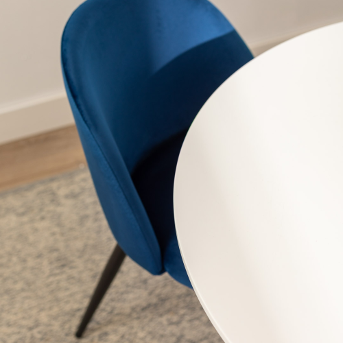 Aykah 39.5 inch Round Dining Table for 4 - White Top Round Table - Saves Space with Metal Pedestal Base for Dining Room, Kitchen, Living Room