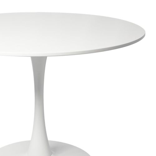 Aykah 39.5 inch Round Dining Table for 4 - White Top Round Table - Saves Space with Metal Pedestal Base for Dining Room, Kitchen, Living Room