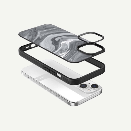 iPhone 15 Case With MagSafe - Black Swirl