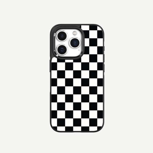 CASECO  Iphone 15 Pro Case With Magsafe - Checkerboard In Black