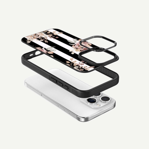 iPhone 15 Pro Case With MagSafe - Black Flower