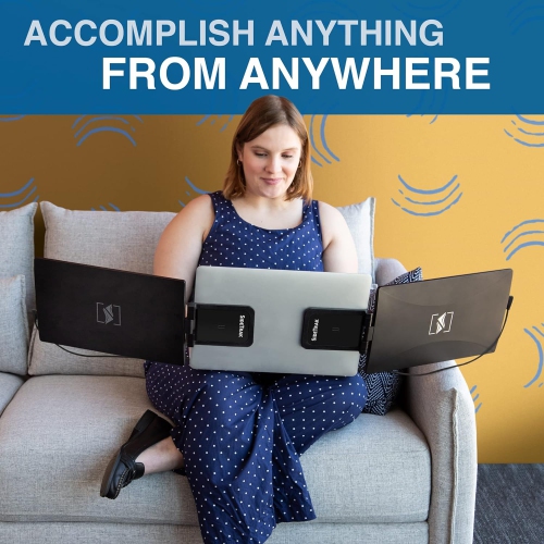 SideTrak Swivel 14" Attachable Portable 1080P Laptop Monitors, USB-C Or Mini HDMI, Black