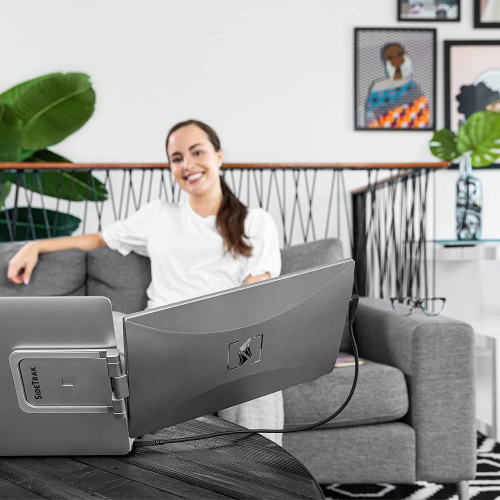 SideTrak Swivel 14" Attachable Portable 1080P Laptop Monitor, USB-C Or Mini HDMI, Dark Silver