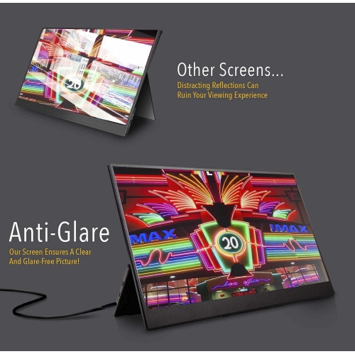 SideTrak Solo 15.8" Freestanding Portable 1080P Monitor, USB Or Mini HDMI, Black