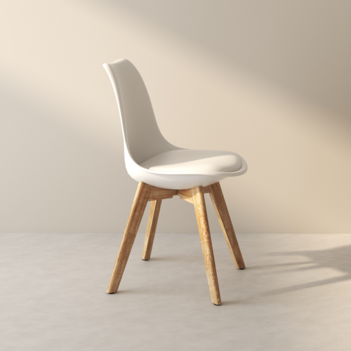 Aykah Luke Modern Chair Set of 4- Dining Chair with Wood Legs - White Dining Room Chair Set of 4 - Easy to Assemble