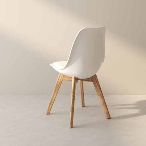 Aykah Luke Modern Chair Set of 4- Dining Chair with Wood Legs - White Dining Room Chair Set of 4 - Easy to Assemble