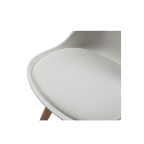 Aykah Luke Modern Chair Set of 4- Dining Chair with Wood Legs - White Dining Room Chair Set of 4 - Easy to Assemble