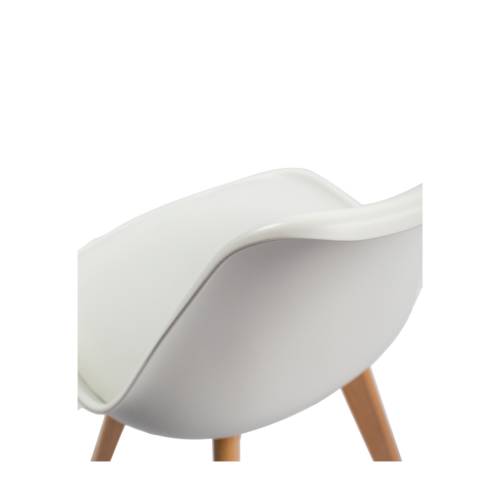 Aykah Luke Modern Chair Set of 4- Dining Chair with Wood Legs - White Dining Room Chair Set of 4 - Easy to Assemble