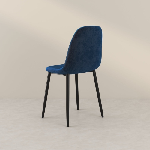 Aykah Mid Century Velvet Dining Chairs, Modern Dining Chairs, Set of 4, Upholstered Dining Chairs, Metal Legs Side Chair, in Blue