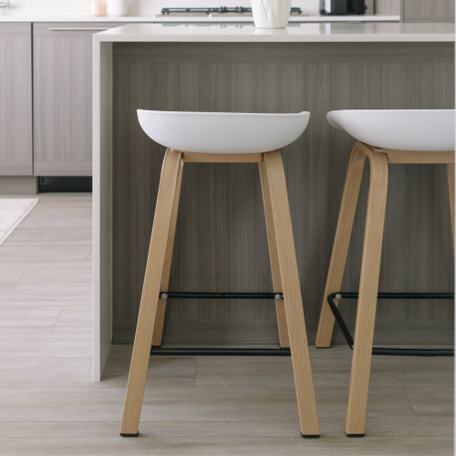 Aykah – Ensemble de 4 tabourets de bar Willow, tabouret à hauteur de comptoir avec siège en plastique et pattes en métal, utilisé comme tabouret de