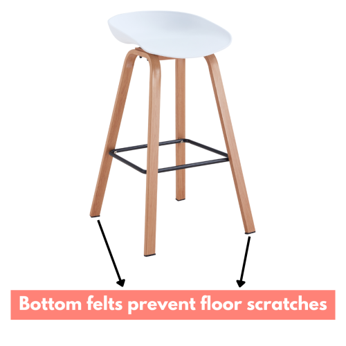 Aykah – Ensemble de 4 tabourets de bar Willow, tabouret à hauteur de comptoir avec siège en plastique et pattes en métal, utilisé comme tabouret de