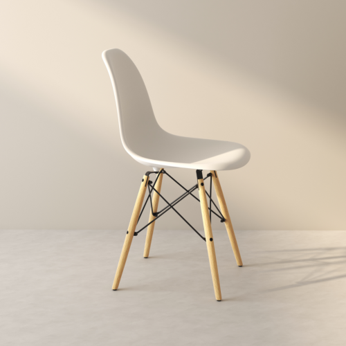 Aykah Modern Chair Set of 4 - Dining chair with wood legs - Dining Chairs of Plastic seat - Kitchen Chair - White Dining room chair - Pre Assembled