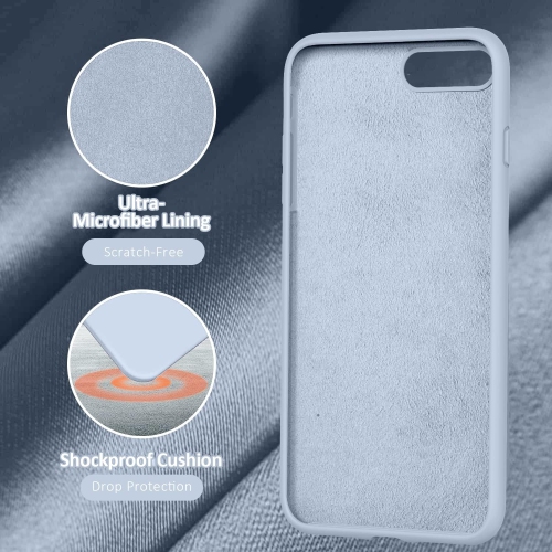 iPhone 8 Plus Case, iPhone 7 Plus Case, Soft Liquid Silicone Slim Rubber Full Body Protective iPhone 8 Plus/7