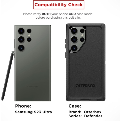 Pince de ceinture - convient uniquement à l'étui de ceinture série Defender d'OtterBox pour Galaxy S23 Ultra de Samsung, MAIS PAS À l'étui