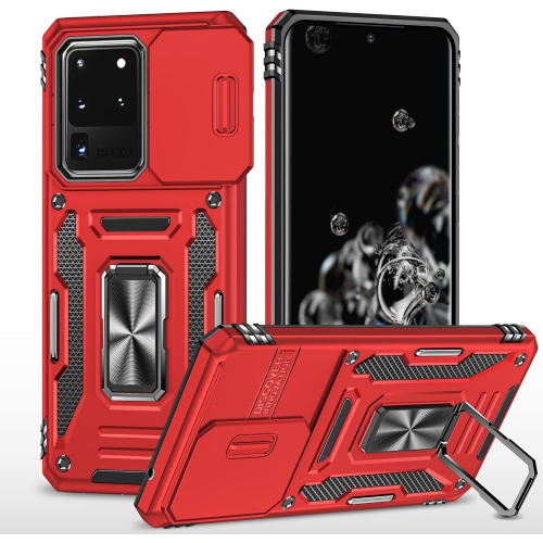 Étui pour Galaxy S20 Ultra, étui protecteur coulissant avec béquille pour anneau rotatif, étui antichoc pour Samsung