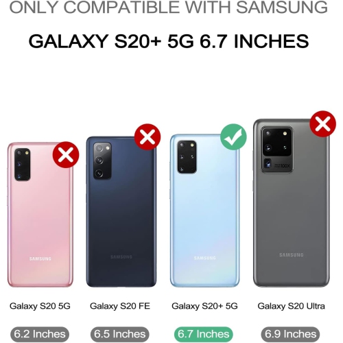 for Samsung S20 Plus Case, [Built in Screen Protector and Kickstand] Heavy Duty Military Grade Protection