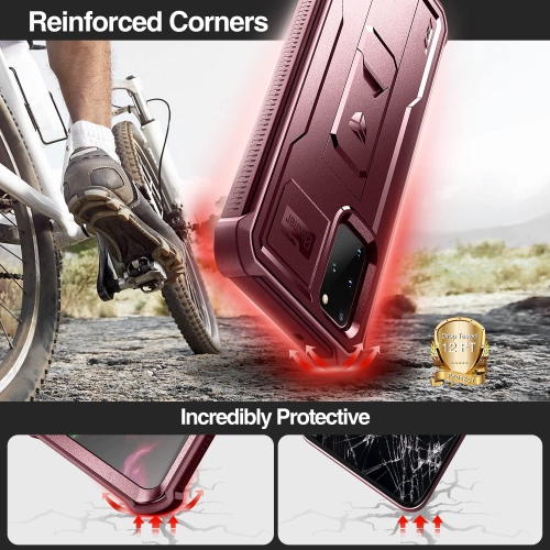 for Samsung S20 Plus Case, [Built in Screen Protector and Kickstand] Heavy Duty Military Grade Protection