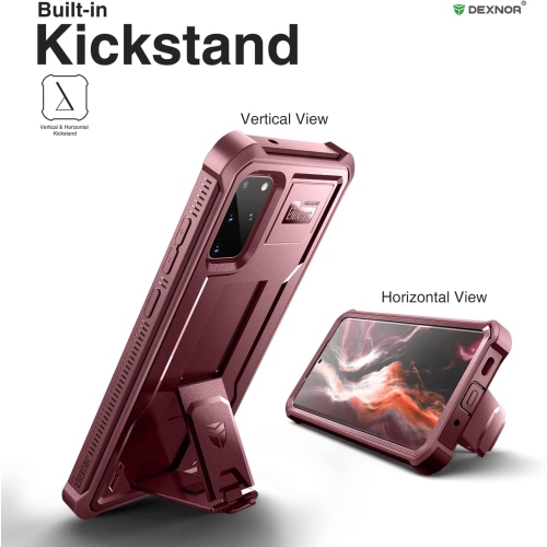for Samsung S20 Plus Case, [Built in Screen Protector and Kickstand] Heavy Duty Military Grade Protection