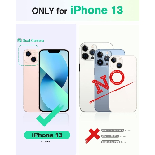 Wallet Case for iPhone 13 6.1-inch 5G, RFID Blocking Card Slot Holder [TPU Interior Protective Case], Magnetic