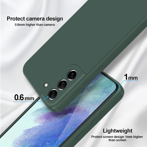 Étui compatible avec le Galaxy S21 FE de Samsung, étui protecteur intégral en silicone Silky-Soft Touch,