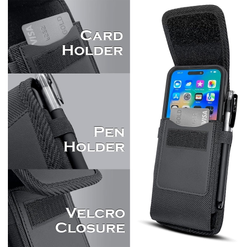 Étui pour téléphone cellulaire iPhone 14, 14 Pro, 13, 13 Pro, 12 12 Pro, 11, XR, étui en nylon pour ceinture de téléphone cellulaire