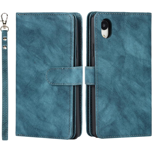 for iPhone XR Wallet Case with Card Holder and Wrist Strap, PU Leather Kickstand Card Slots Magnetic
