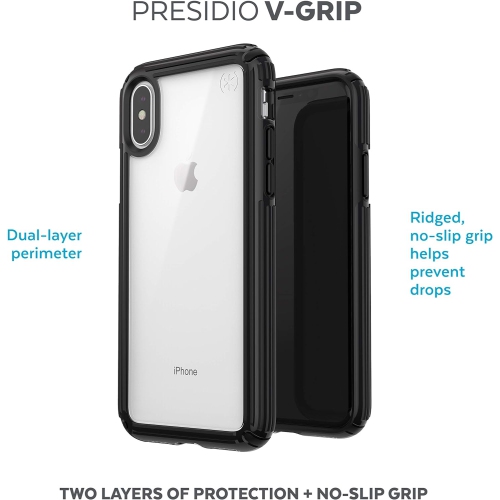 Products Presidio V-Grip iPhone Xs/iPhone X Case, Clear/Black