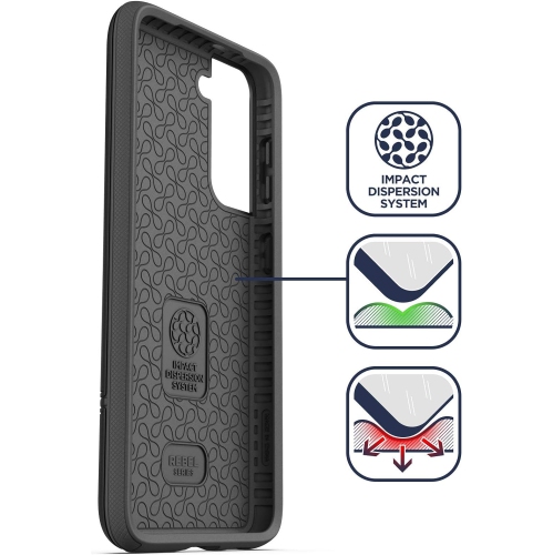 Série Rebel pour étui Galaxy S21 FE de Samsung, étui robuste intégral protecteur de qualité militaire - Noir