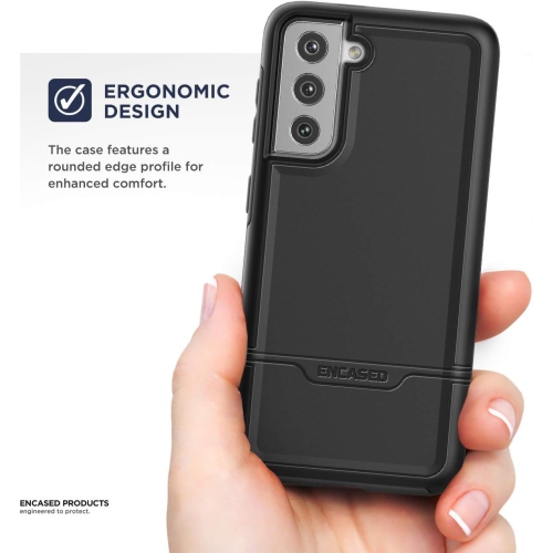 Série Rebel pour étui Galaxy S21 FE de Samsung, étui robuste intégral protecteur de qualité militaire - Noir